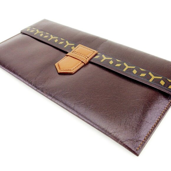 Saint Laurent Long Bird Place Pattern Line With Beige Leather Used - Picture 1 of 8